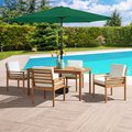 Alaterre Furniture 6 Piece Set, Okemo Table with 4 Chairs, 10-Foot Auto Tilt Umbrella Hunter Green ANOK01RD06S4